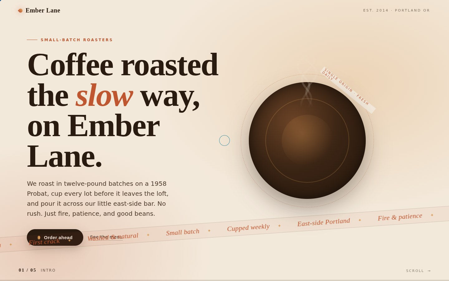 Ember Lane — Coffee Roasters Template