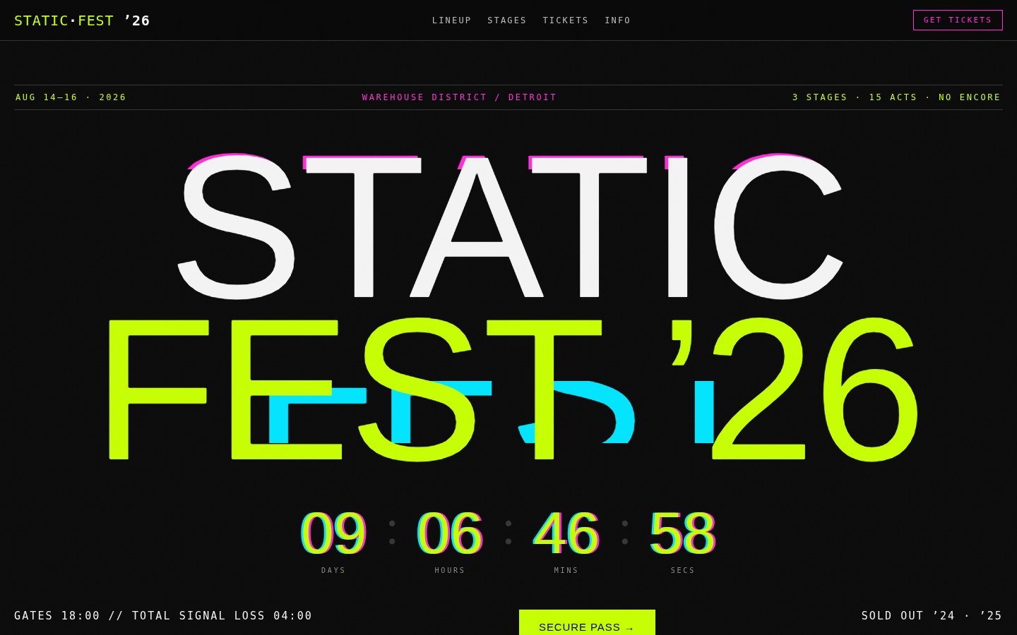 STATIC FEST — Music Festival Template