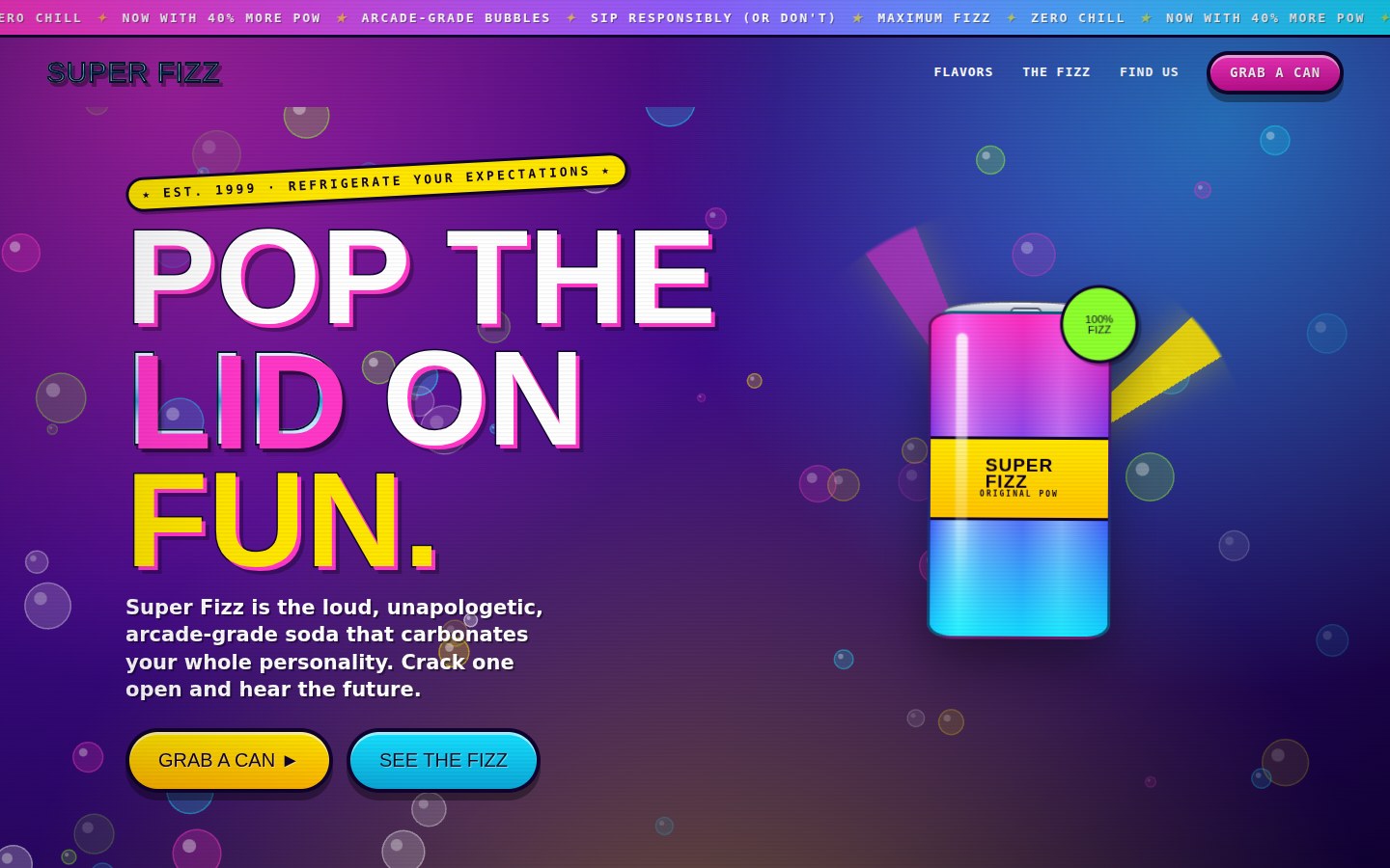 Super Fizz — Soda Brand Template