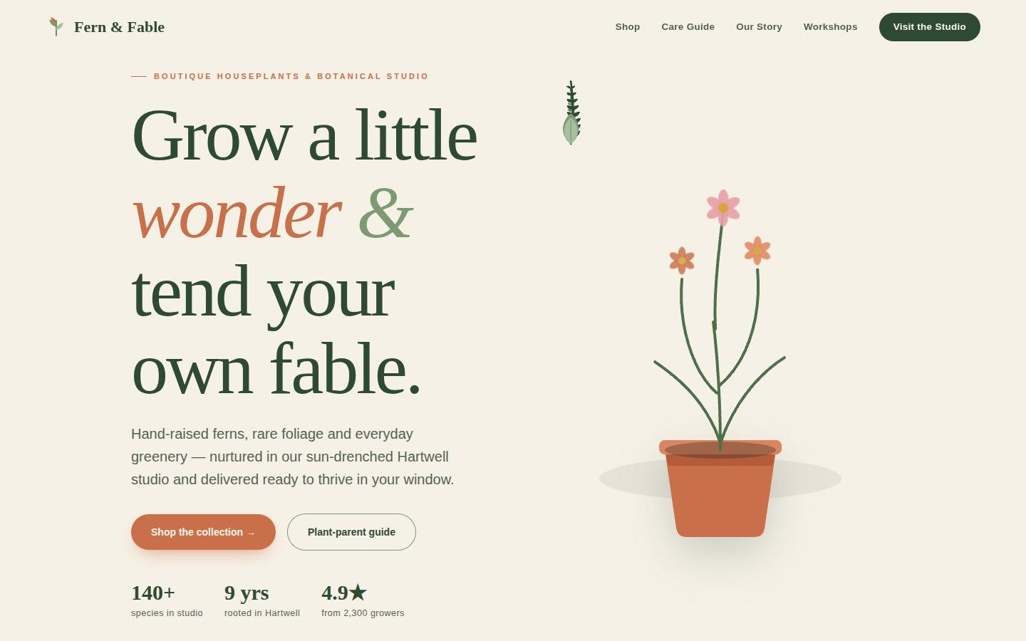 Fern & Fable — Houseplants Template