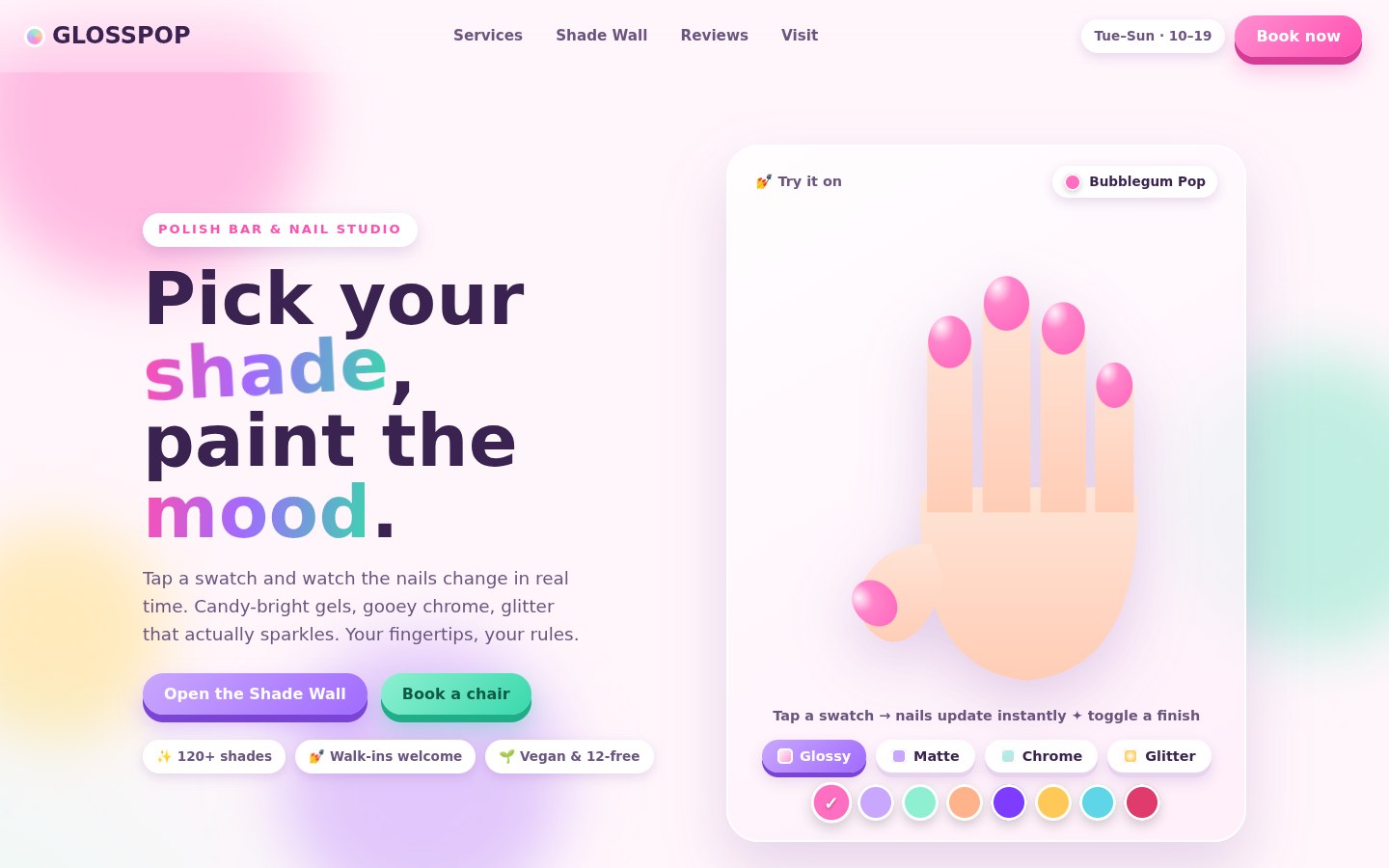 Glosspop — Nail Bar Template