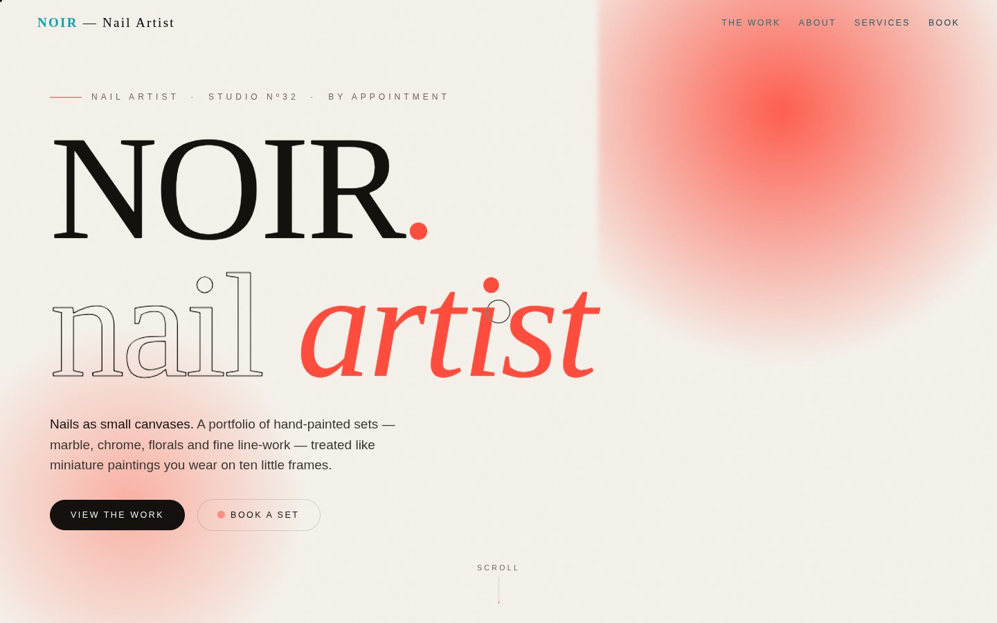 Noir — Nail Artist Portfolio Template