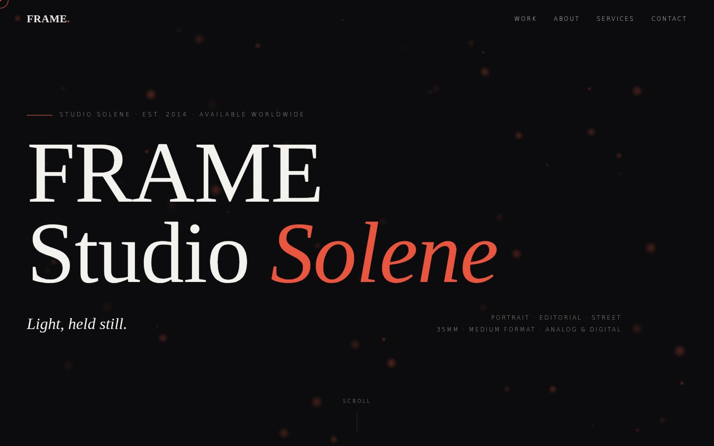 Frame — Photographer Portfolio Template