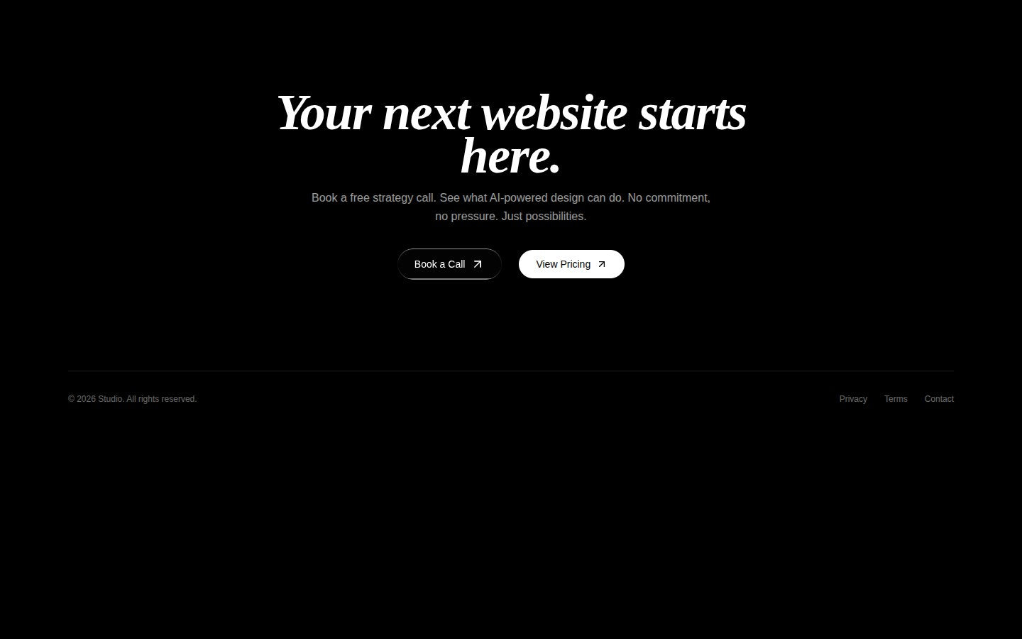 CTA + Footer — cinematic video section